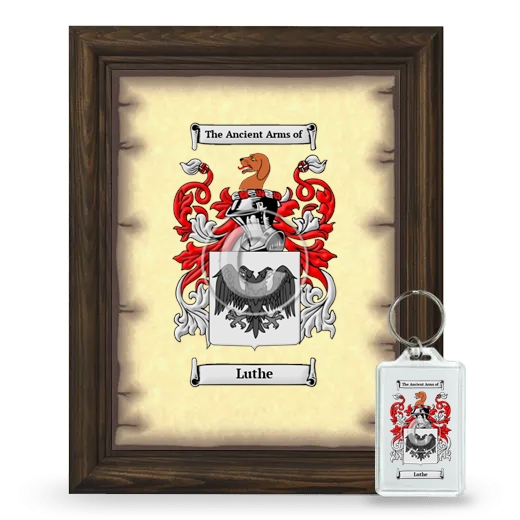 Luthe Framed Coat of Arms and Keychain - Brown