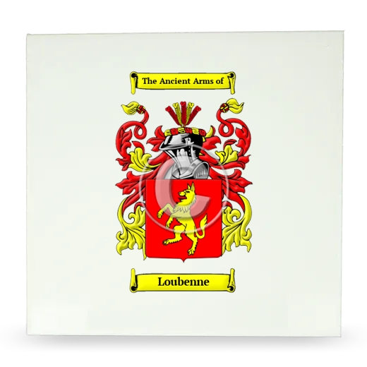 Loubenne Large Ceramic Tile with Coat of Arms