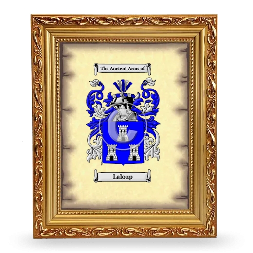 Laloup Coat of Arms Framed - Gold