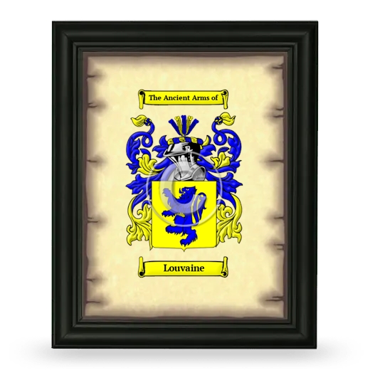 Louvaine Coat of Arms Framed - Black