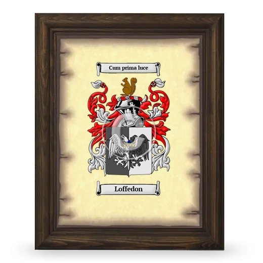 Loffedon Coat of Arms Framed - Brown