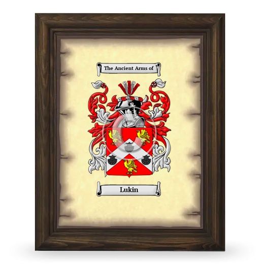 Lukin Coat of Arms Framed - Brown