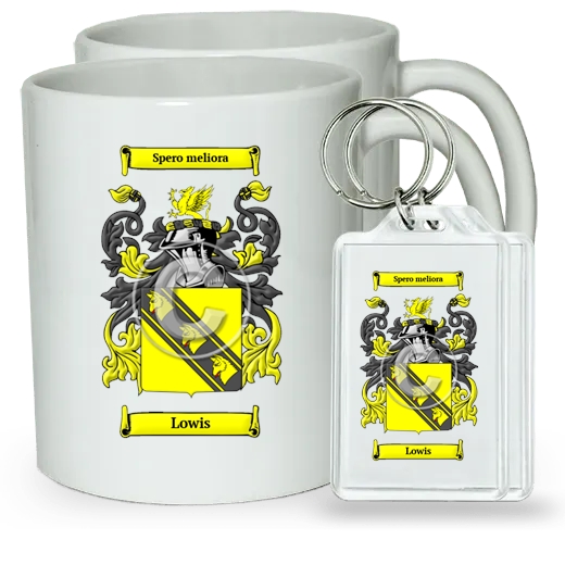 Lowis Pair of Coffee Mugs and Pair of Keychains