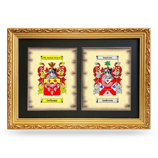 Double Coat of Arms Framed - Gold