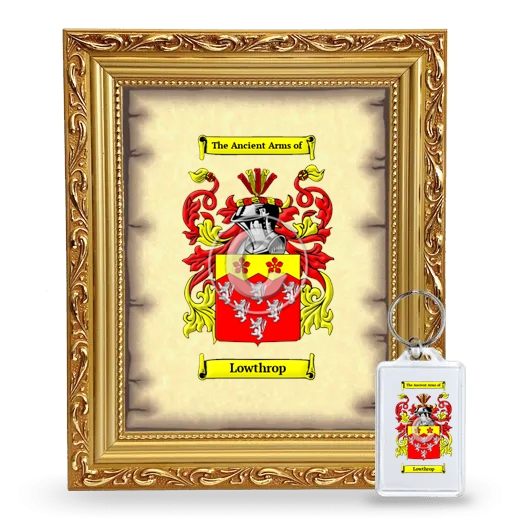 Lowthrop Framed Coat of Arms and Keychain - Gold