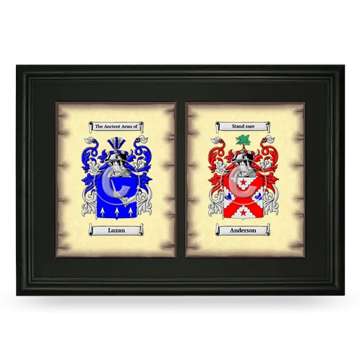 Double Coat of Arms Framed - Black