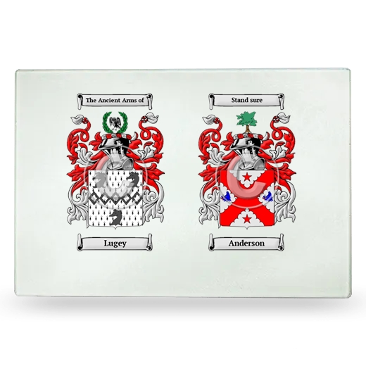 Double Coat of Arms Glass Cutting Board