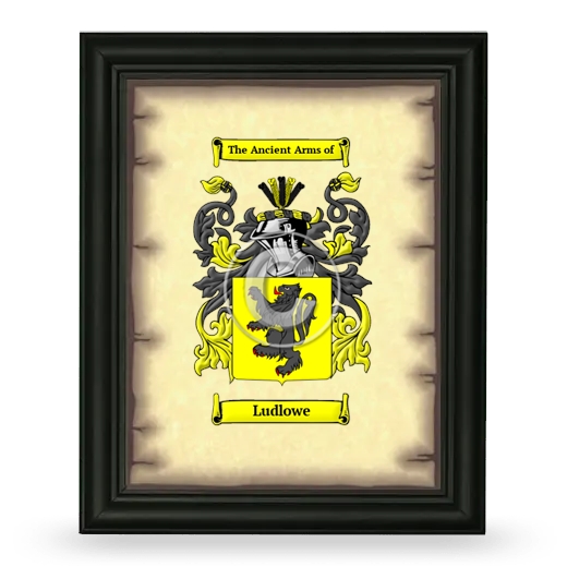 Ludlowe Coat of Arms Framed - Black