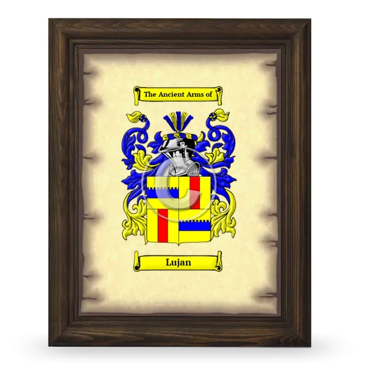 Lujan Coat of Arms Framed - Brown