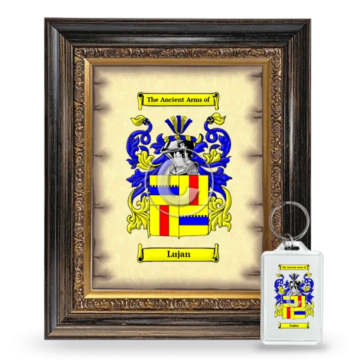 Lujan Framed Coat of Arms and Keychain - Heirloom