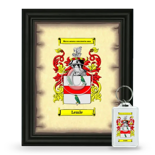 Lemle Framed Coat of Arms and Keychain - Black