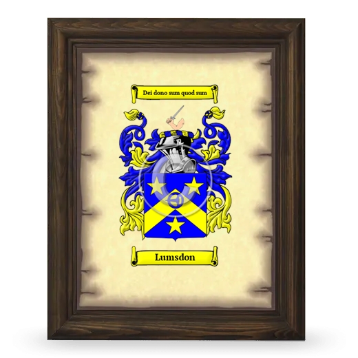 Lumsdon Coat of Arms Framed - Brown