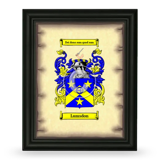 Lumsdon Coat of Arms Framed - Black