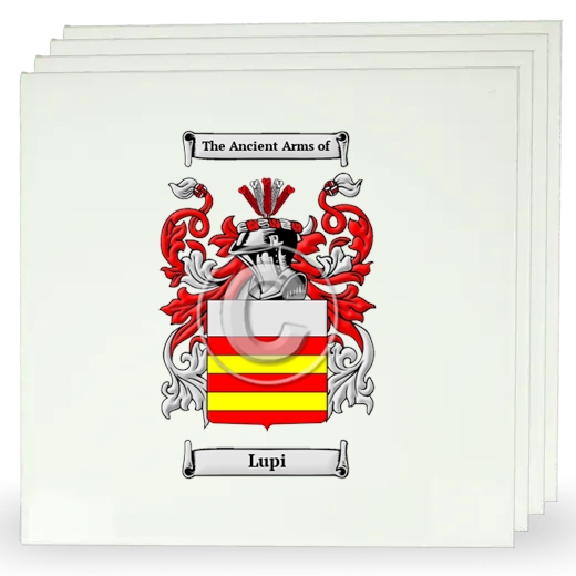 Lupi Set of Four Large Tiles with Coat of Arms