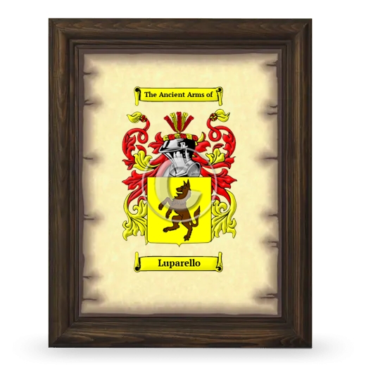 Luparello Coat of Arms Framed - Brown