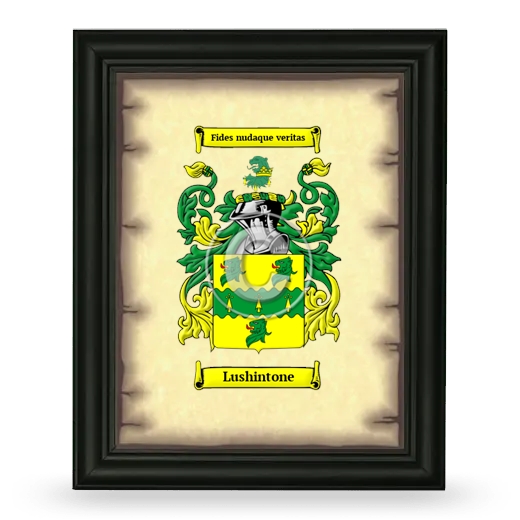Lushintone Coat of Arms Framed - Black