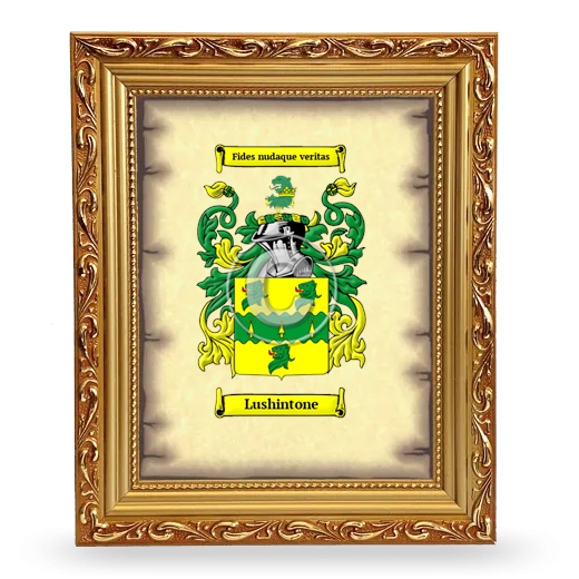 Lushintone Coat of Arms Framed - Gold