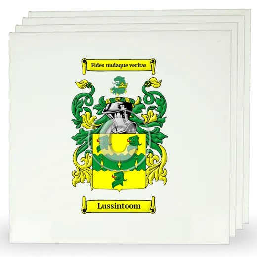 Lussintoom Set of Four Large Tiles with Coat of Arms