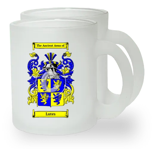 Lutes Pair of Frosted Glass Mugs