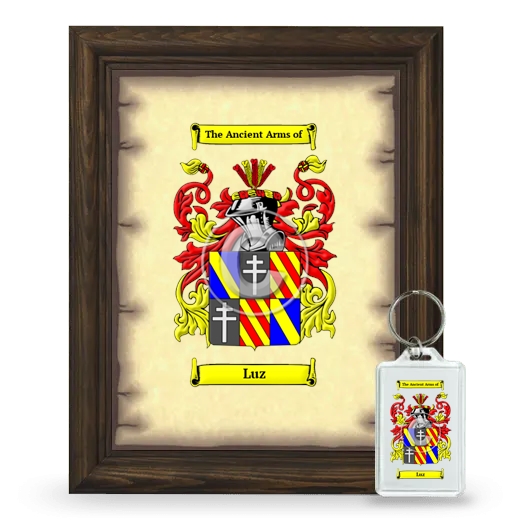 Luz Framed Coat of Arms and Keychain - Brown