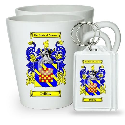 Lyfithy Pair of Latte Mugs and Pair of Keychains