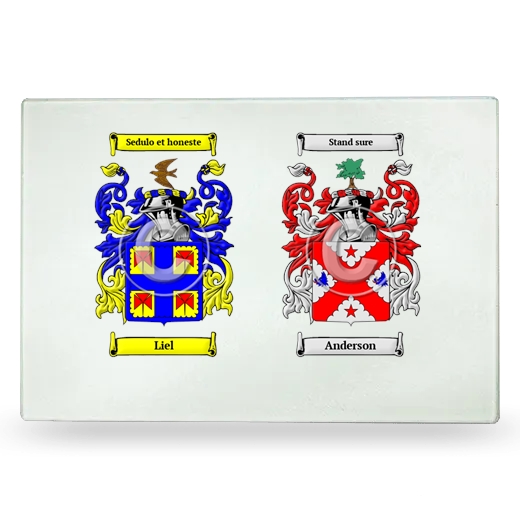 Double Coat of Arms Glass Cutting Board