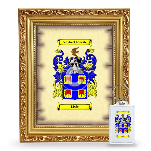 Lisle Framed Coat of Arms and Keychain - Gold