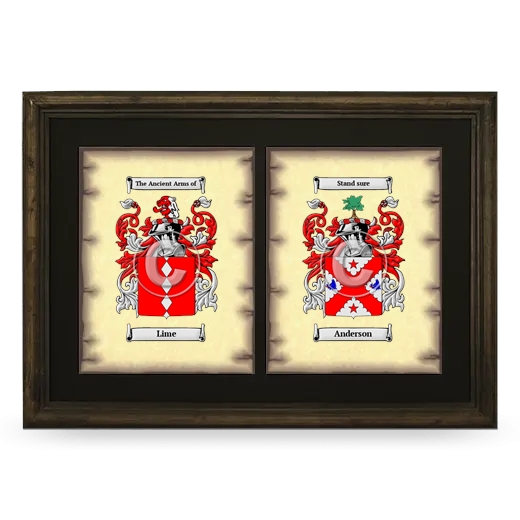 Double Coat of Arms Framed - Brown