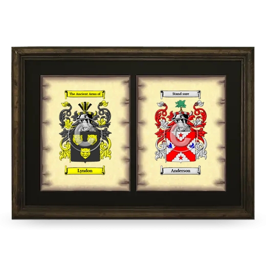 Double Coat of Arms Framed - Brown