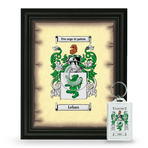 Lehan Framed Coat of Arms and Keychain - Black