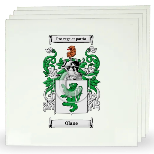 Olane Set of Four Large Tiles with Coat of Arms