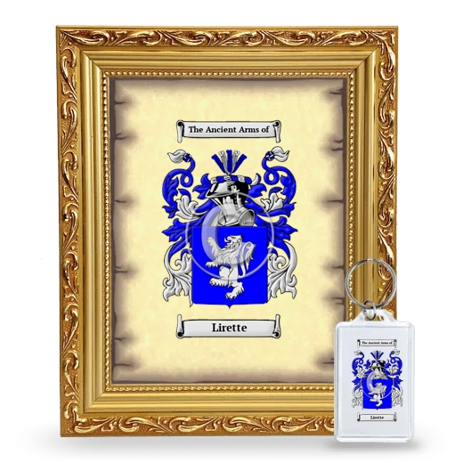 Lirette Framed Coat of Arms and Keychain - Gold