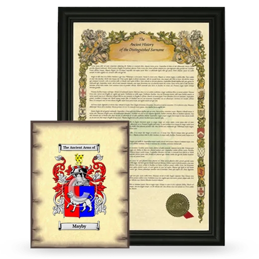 Mayby Framed History and Coat of Arms Print - Black