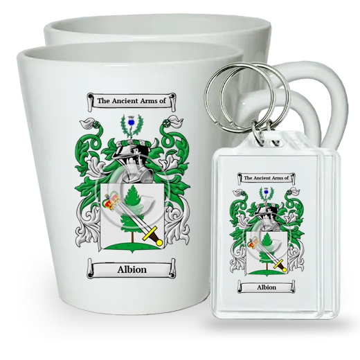 Albion Pair of Latte Mugs and Pair of Keychains