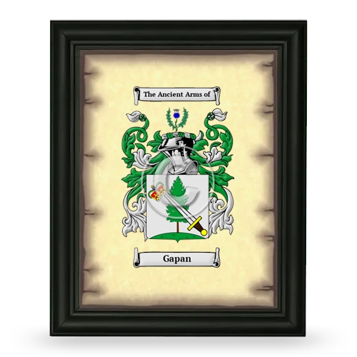 Gapan Coat of Arms Framed - Black