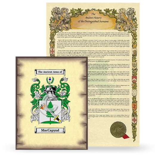 MacCapynd Coat of Arms and Surname History Package