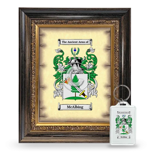 McAlbing Framed Coat of Arms and Keychain - Heirloom