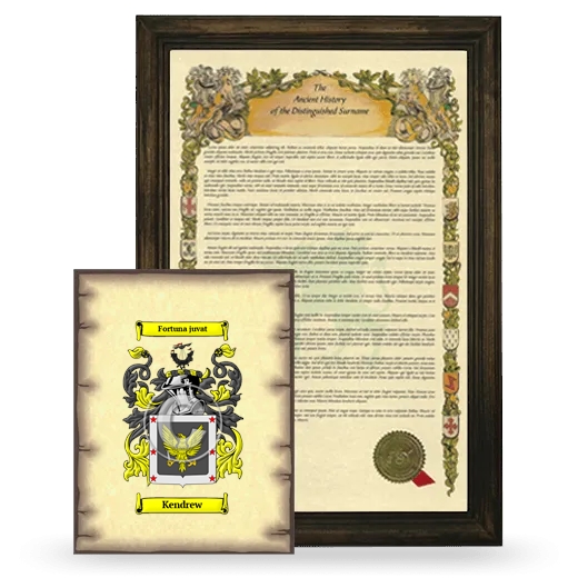 Kendrew Framed History and Coat of Arms Print - Brown