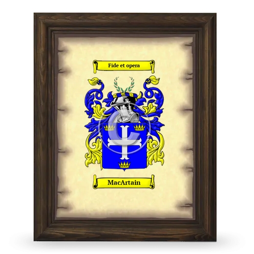 MacArtain Coat of Arms Framed - Brown