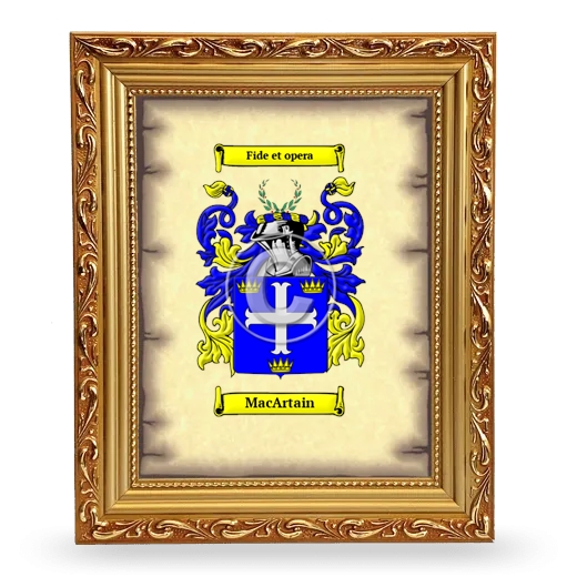 MacArtain Coat of Arms Framed - Gold