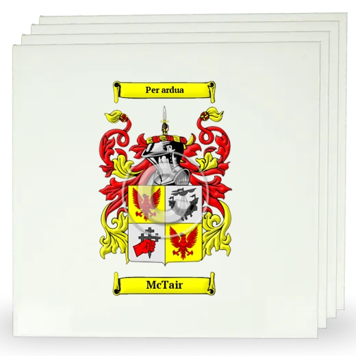 McTair Set of Four Large Tiles with Coat of Arms