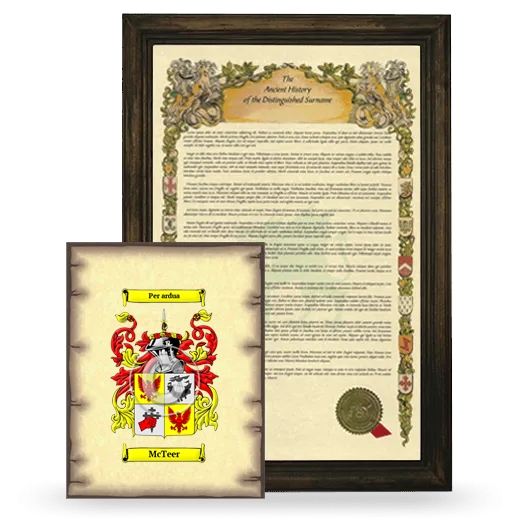 McTeer Framed History and Coat of Arms Print - Brown