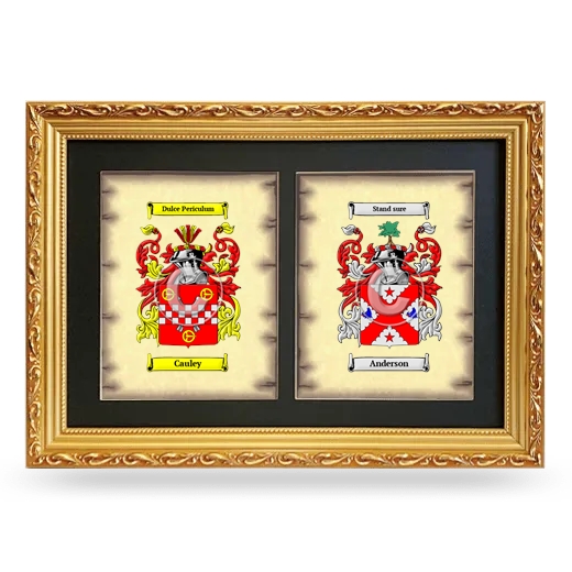 Double Coat of Arms Framed - Gold