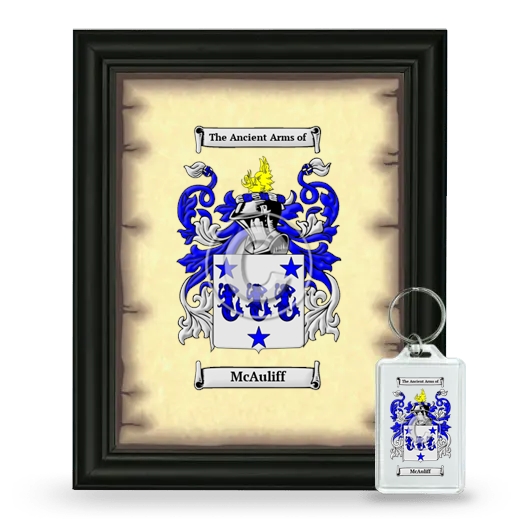 McAuliff Framed Coat of Arms and Keychain - Black