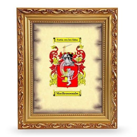 MacBrouoombe Coat of Arms Framed - Gold