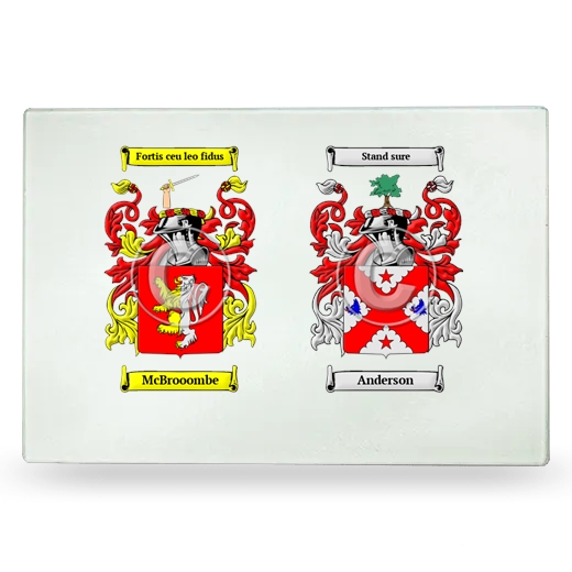 Double Coat of Arms Glass Cutting Board