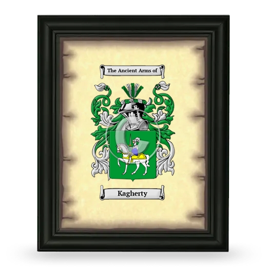 Kagherty Coat of Arms Framed - Black