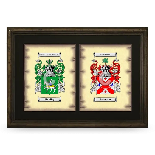 Double Coat of Arms Framed - Brown