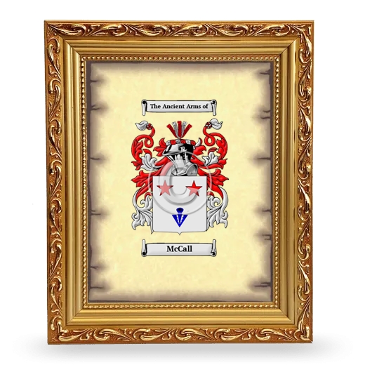 McCall Coat of Arms Framed - Gold