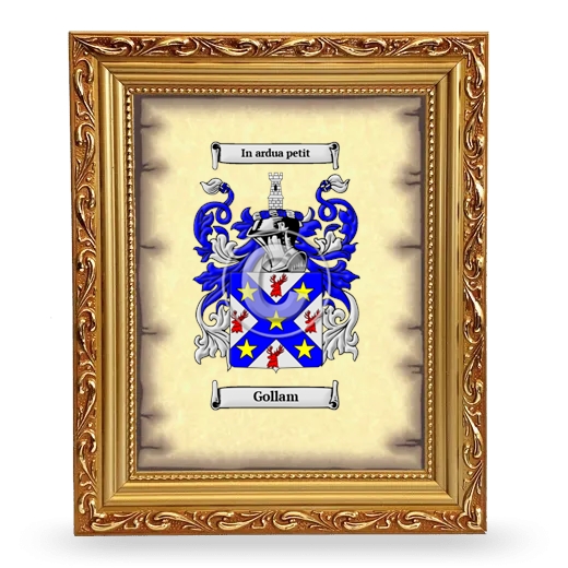 Gollam Coat of Arms Framed - Gold